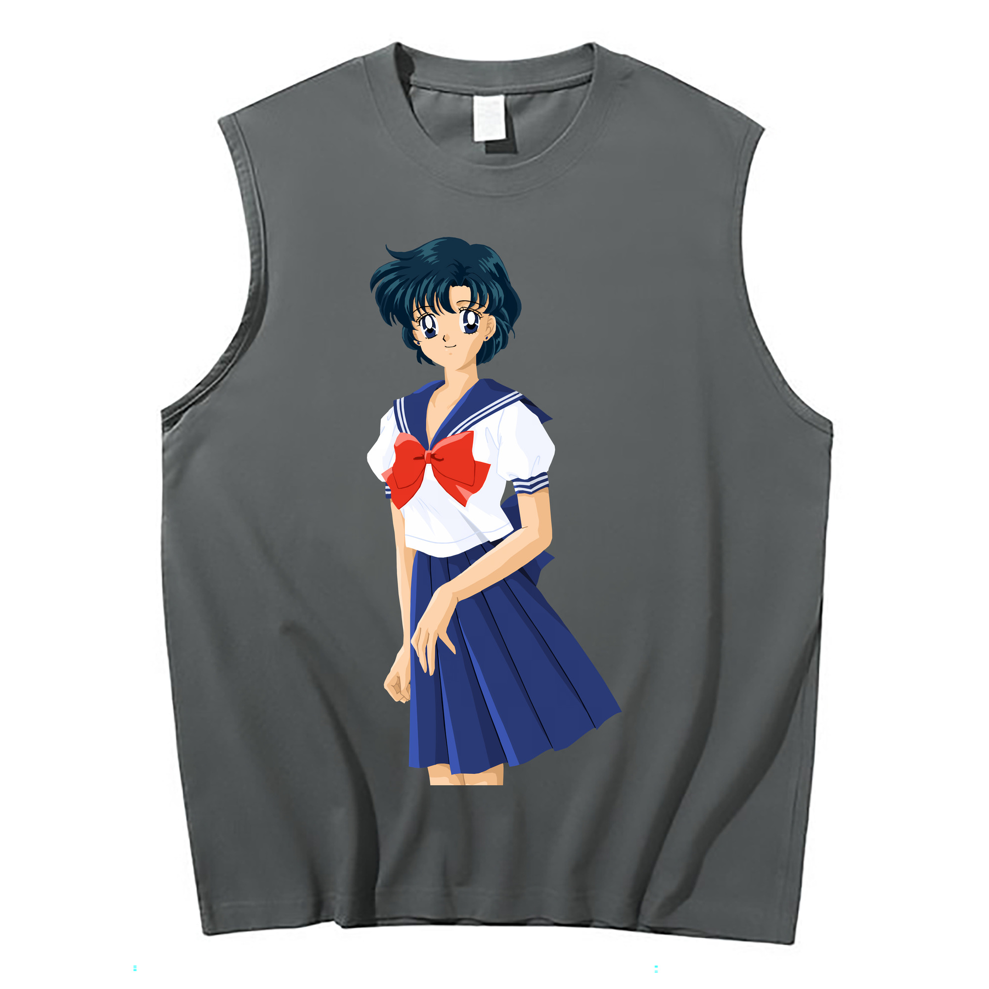 （画像用） 美少女戦士セーラームーン 水野 亜美 みずの あみ Sailor Moon Mizuno Ami コットン100％タンクトップ（フロントプリント）